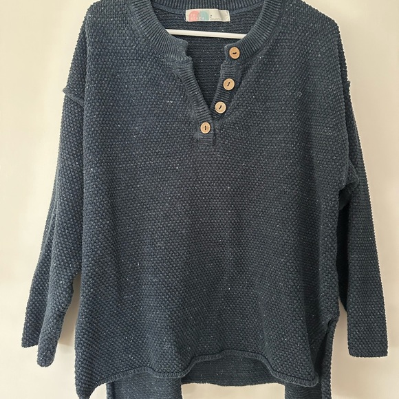 Free People Hailee Sweater Set Navy Heather size S - Picture 1 of 7